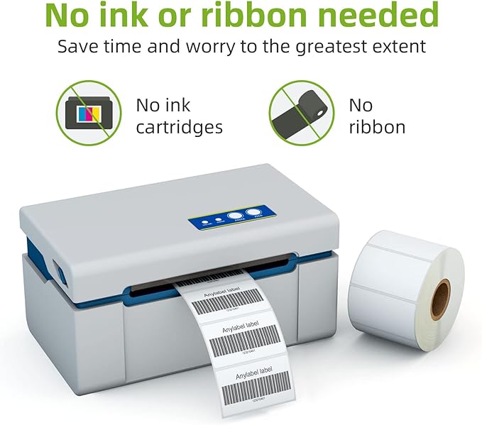 2.25" x 1.25" White Direct Thermal Labels, Replacement for Self-Adhesive Address Shipping Barcode Thermal Stickers, Compatible with Rollo & Zebra Thermal Label Printer(1 Roll, 1000 Labels)