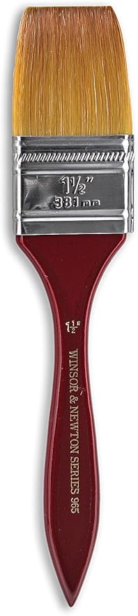 Winsor & Newton Series 965 Golden Nylon & Natural Hair Short Handle Brush-Wash 1