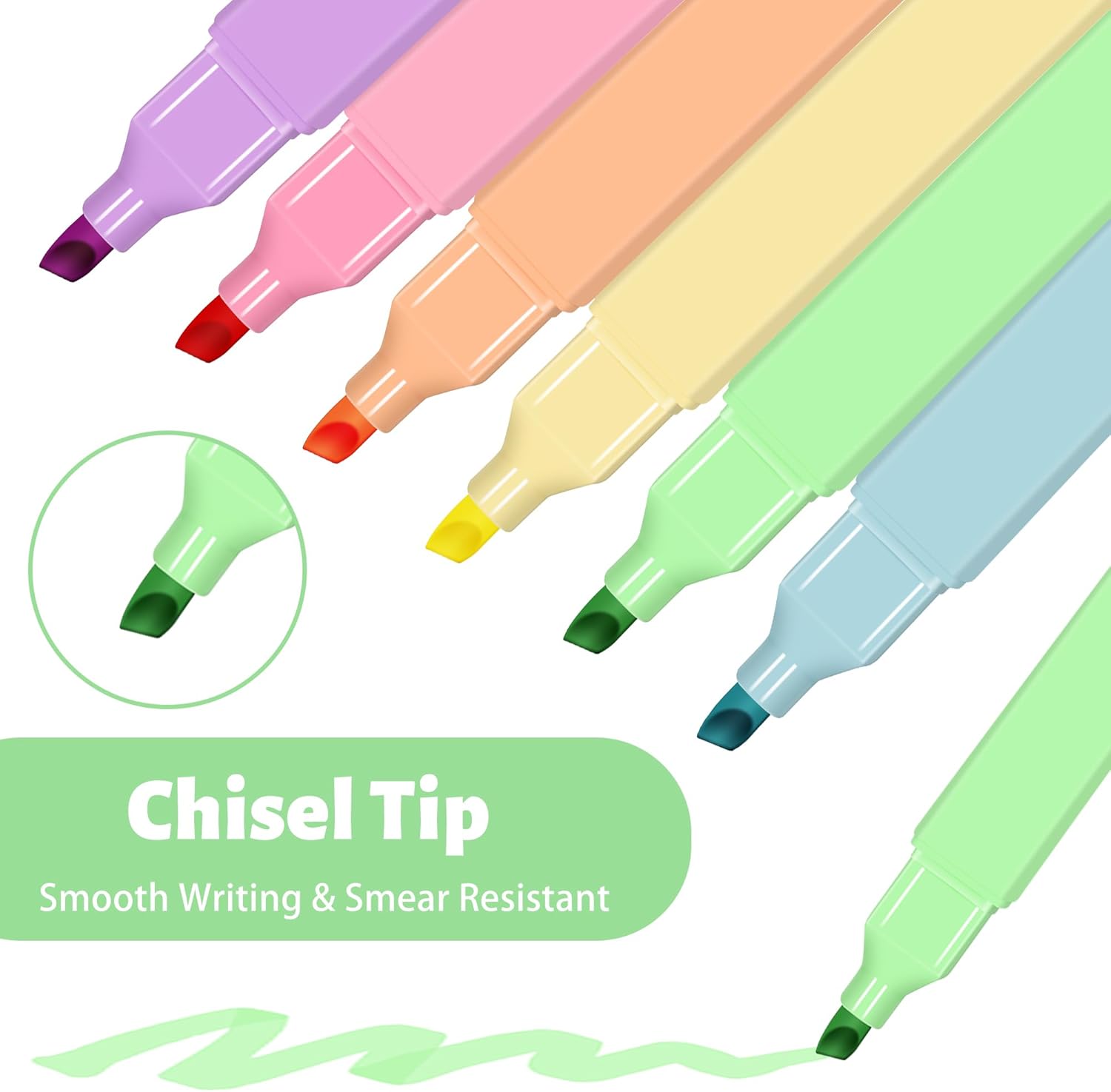Aesthetic Highlighters,12pcs Chisel Tip Highlighter, Pastel Candy Colors, Cute Assorted Colors Highlighter, Bible Highlighters and Pens No Bleed for Bible Pages