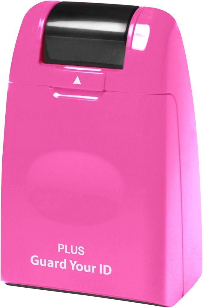 The Original Guard Your ID Identity Protection Security Prevention Stamp Wide Roller (Pink) IS-500CM