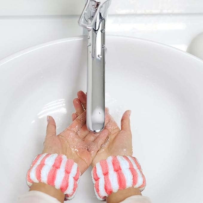 2 Pairs Wrist Washband for Women Washing Face, Wrist Spa Washband Absorbent Wristbands, Prevent Liquids from Spilling Down Your Arms