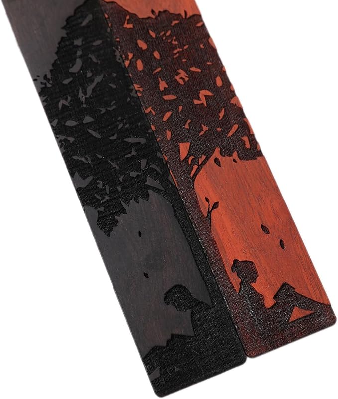 Couple Bookmarks for Men Women, Unique Wood Bookmark, Couple Gift for Men Women Boyfriend Girlfriend, Anniversary Gift (Reading Under The Tree)