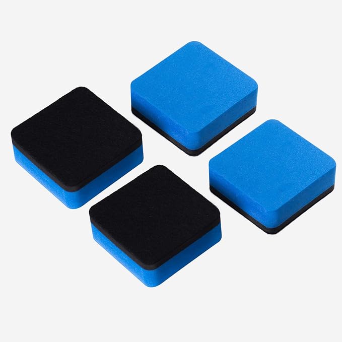 Favourde 48 Pack Magnetic Whiteboard Dry Erase Erasers Chalkboard Cleansers for Classroom, Home and Office (Blue)