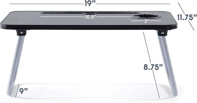 Nestl Lap Desk for Laptop - Foldable Laptop Desk for Bed and Couch, Portable and Lightweight Laptop Stand for Bed Breakfast, Working, Reading, and Writing, Lap Table with USB Ports, Small Laptop Tray