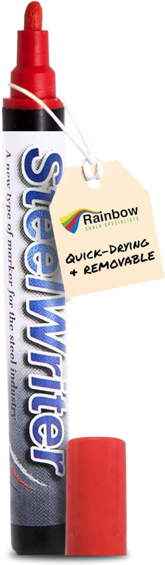 Metal Marking Paint Pen - Industrial Marker For Writing & Drawing on Steel and Metals - Washable Removable Paint Markers For Metal, Wet Erase Metal Paint, Red Paint Pen for Construction and Welders