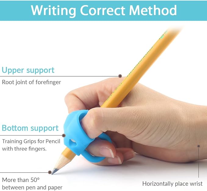Firesara Training Grips, Original Breakthrough Assorted Writing Aid Grip Trainer Posture Correction Finger Grip for Kids Preschoolers Children Adults Special Needs for Lefties or Righties(4PCS)