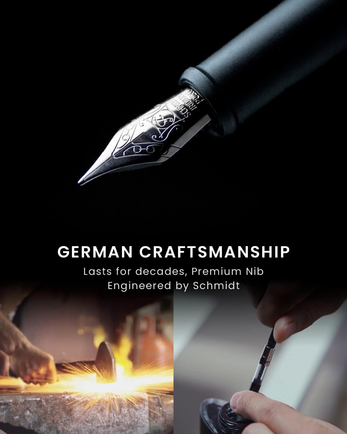 novium Hoverpen Future Edition - Luxury Fountain Pen & Rollerball Pen All-In Gift Box, Fine Nib, Futuristic Aesthetic, Aerospace Metal Made, Free Spinning Executive Pen, Mens Gifts Ideas (Mist Blue)