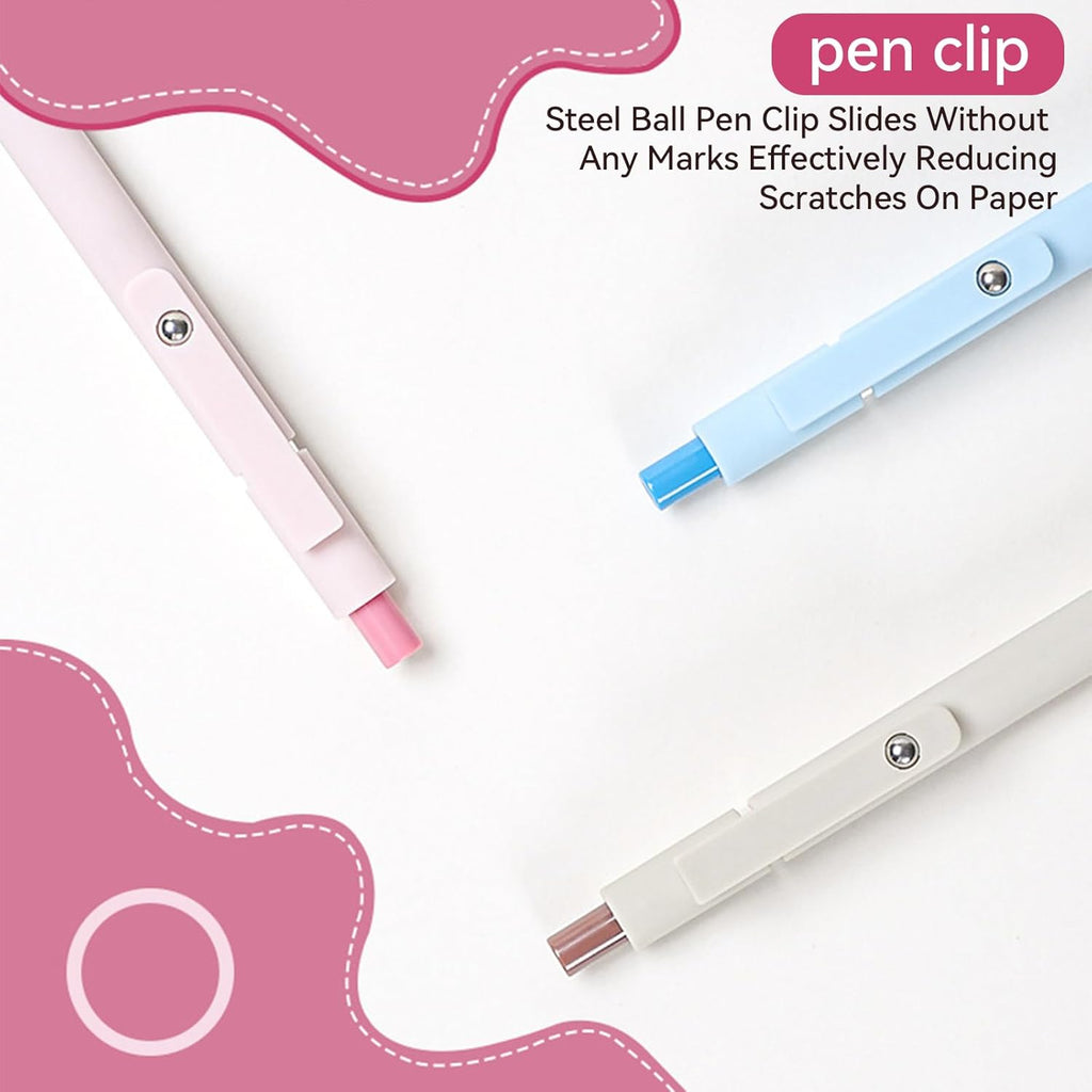 Gel Pens, 5Pcs 0.5mm Fine Point Pens With Smooth Wirting,Quick Dry Aesthetic Pens For Journaling, Ballpoint for Office School Supplies,Gifts for Women Men Student(Sugar)