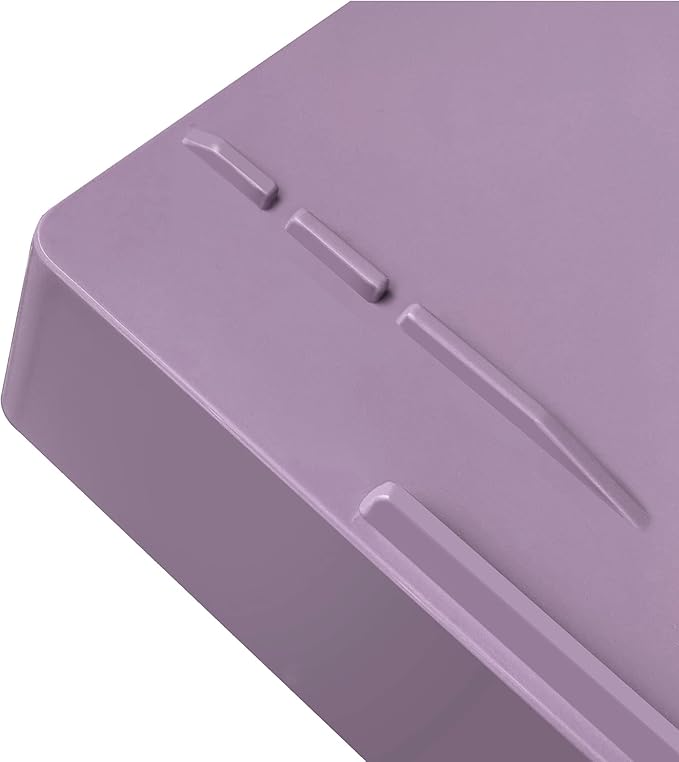 Acrimet Stackable Letter Tray 3 Tier Side Load, Plastic, Desktop File Organizer (Solid Purple Color)