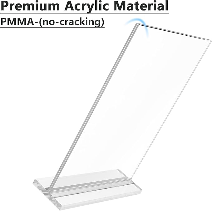 MaxGear 8.5x11 Acrylic Sign Holder 3 Pack, Clear Table Menu Display Stand Plastic Document Paper Holder Double Sided T Shape Sign Frame for Store, Restaurant, Hotels, Office