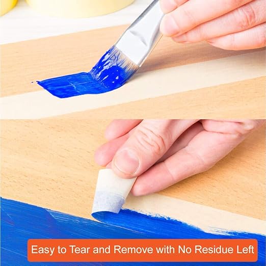 Colored Masking Tape, Colored Painters Tape for Arts & Crafts, Labeling or Coding - Art Supplies for Kids - 6 Different Color Rolls - Masking Tape 1 Inch x 13 Yards (2.4cm X 12m)