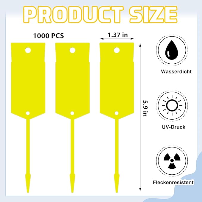 Lewtemi 1000 Pieces Self Lock Arrow ID Key Tags Car Parts Tags Key Ring Repair Labels for Office Automotive Shop Supplies(6'' X 1 2/5'',Yellow)