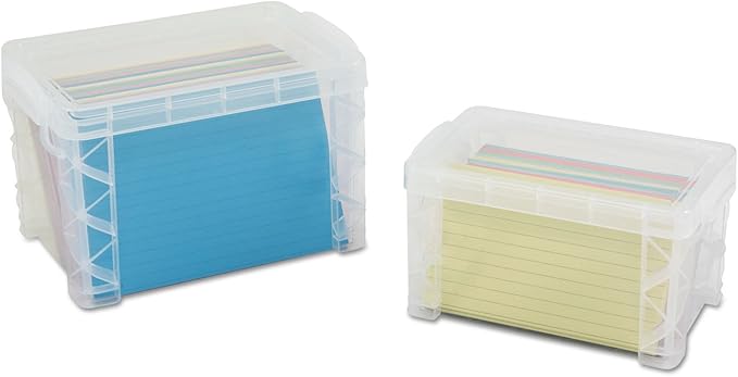 Advantus Super Stacker 4" x 6" Index Card Box, Clear, 1 Box, 40305