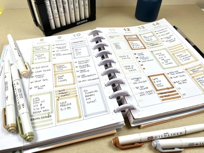 Zebra Pen Neutral Palette Set, Includes 8 Mildliner Highlighters and 2 ClickArt Markers, No Bleed Bible Assorted Neutral Vintage Ink Colors, 10-Pack, Model Number: 78601