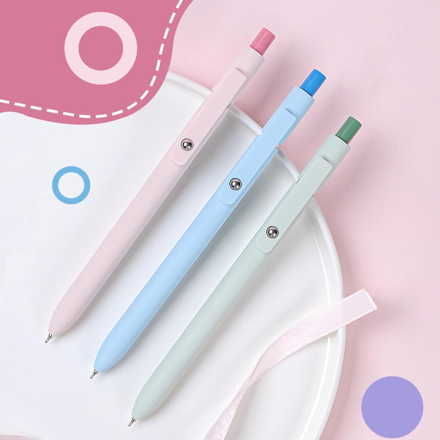 Gel Pens, 5Pcs 0.5mm Fine Point Pens With Smooth Wirting,Quick Dry Aesthetic Pens For Journaling, Ballpoint for Office School Supplies,Gifts for Women Men Student(Sugar)