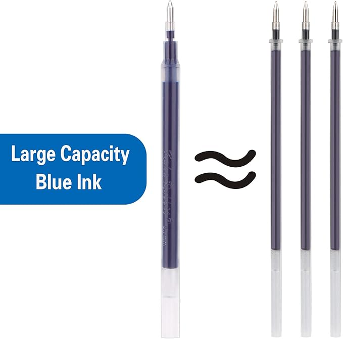 Gel Ink Rollerball Stylus Pen - 18 Pack,0.5mm Gel Pen Fine Point,2 in 1 Capacitive Stylus Pen,Large Capacity Blue Ink,Writing Smoothly for Office,Business,Gift,Metal Silver Clip,Kaka Rabbit