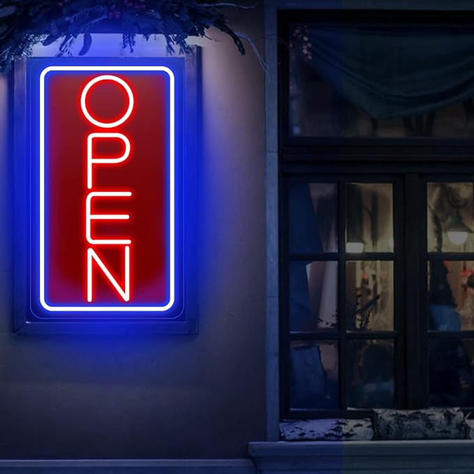 Open Signs for Business Ultra Bright 16 Inch Plug In Electric Light Up Open Sign with ON/OFF Switch for Business Storefront Window Glass Door Shop Store Florists Bar Salon Cafes Pub