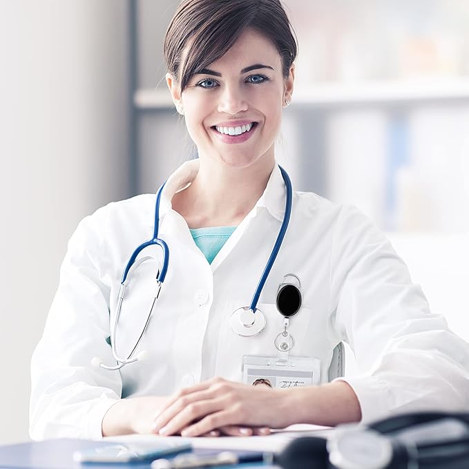 3 Pack Badge Reels - Double Sided Color Print Pattern Retractable Badge Holders with Retractable Keychain and Badge Clip, Durable Nylon Rope