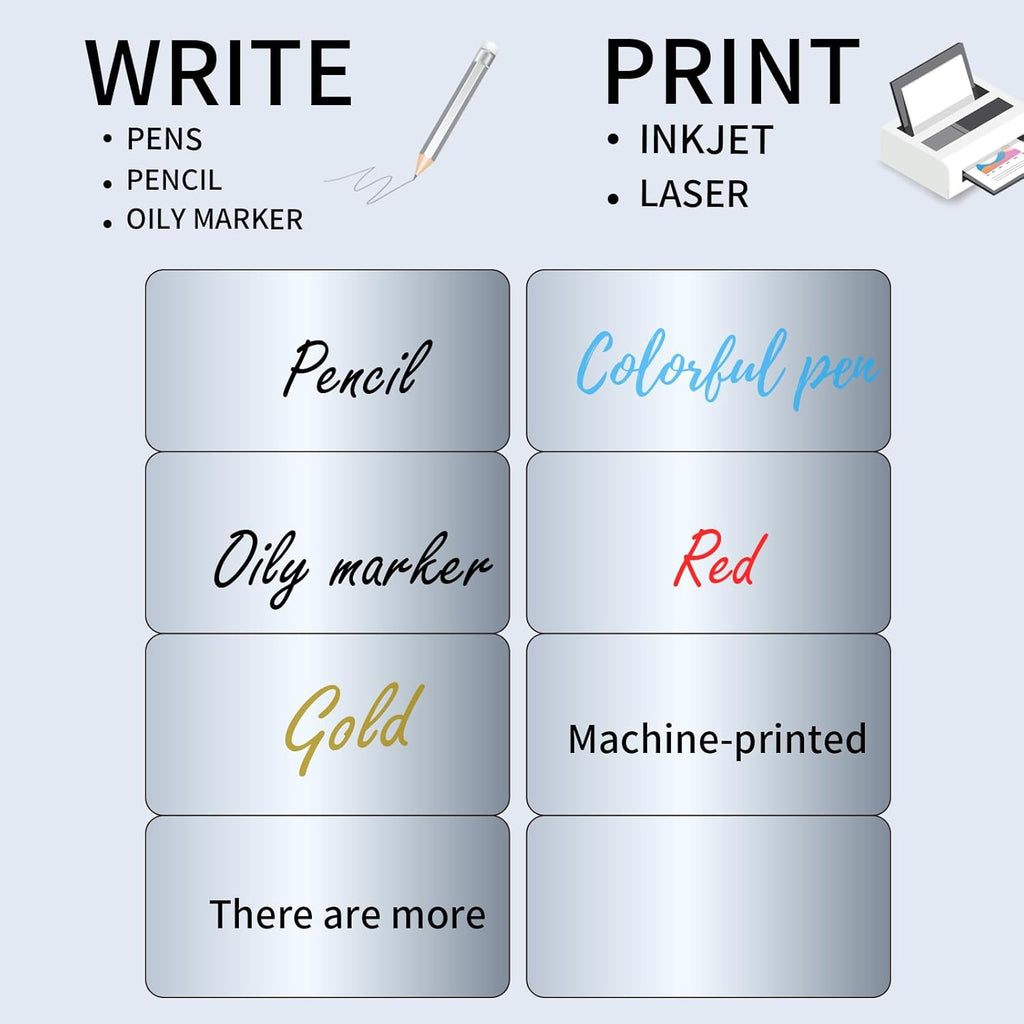 STARLIBOO Shipping Labels Stickers, 2"×4" Printable Silver Mailing Labels for Laser/Inkjet Printing- Matte Silver, Permanent Adhesive Sticker