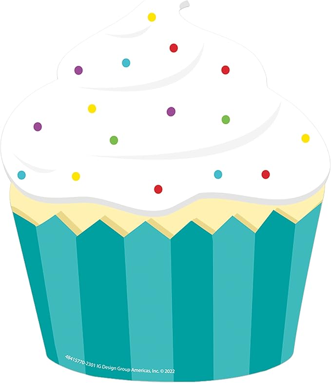 Eureka Cupcake Paper Cut-Out Classroom Decorations for Teachers, 36 Pieces