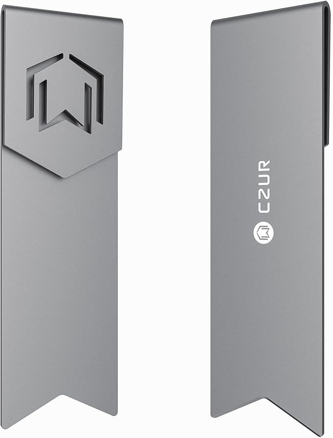 CZUR Metal Bookmark, Stylish Bookmarks, Teacher Valentine Gift, Unique Gift for Women, Men, Readers, Light&Durable Reward Bookmark with ANODIZING Technology, SuperGrip U-Shape Design-Dark Gray