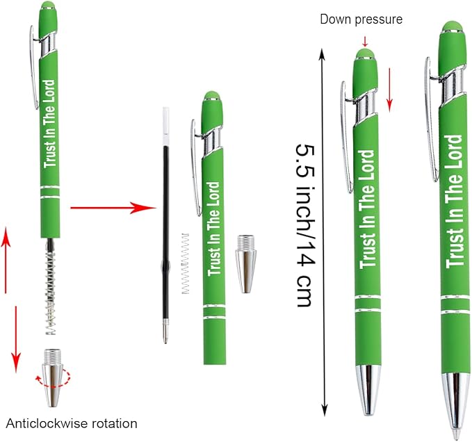 PASISIBICK 14 Pieces Motivational Inspirational Quotes Snarky Screen Touch Stylus Ballpoint Pens for Office Encouraging Scriptures with Black Ink(7 Colors,Boss Lady)