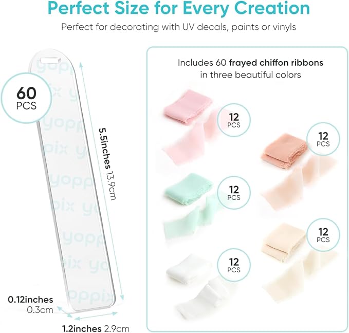 60 Pieces Acrylic Bookmark Blanks- 3mm Thicken Clear Acrylic Bookmarks with 60 Pcs Ribbon for Reading Lovers DIY Crafts Presents, Graduation Back to School Presents