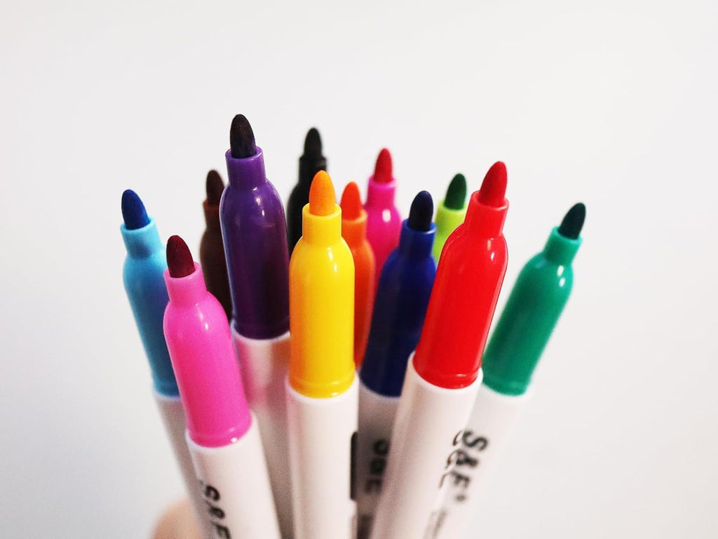 S & E TEACHER'S EDITION 24 Pcs Dry Erase Markers, 12 Assorted Colors with Low-Odor Ink, Fine Tips Whiteboard Markers, for School, Office, Home
