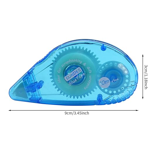 Glue Runner Permanent, Double Sided Adhesive Scrapbook Runner Tape Roller, 0.3-inch by 360-Inch, Permanent Adhesive Dots Roller Applicator, 8 Pack - Blue