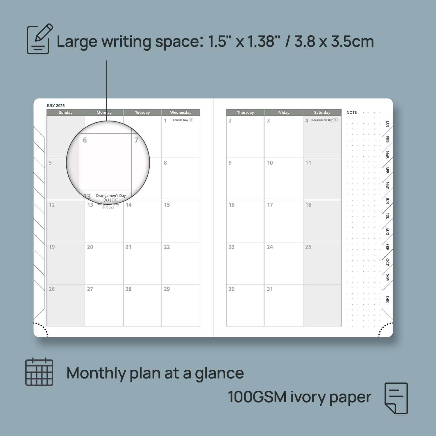POPRUN 2026 Planner (Medium Size 8.5''x 6.5'' Hardcover) - Daily Weekly and Monthly Calendar Agenda 2026 Appointment Book with Hourly Time Slots, Monthly Tabs, 100 GSM - Violet