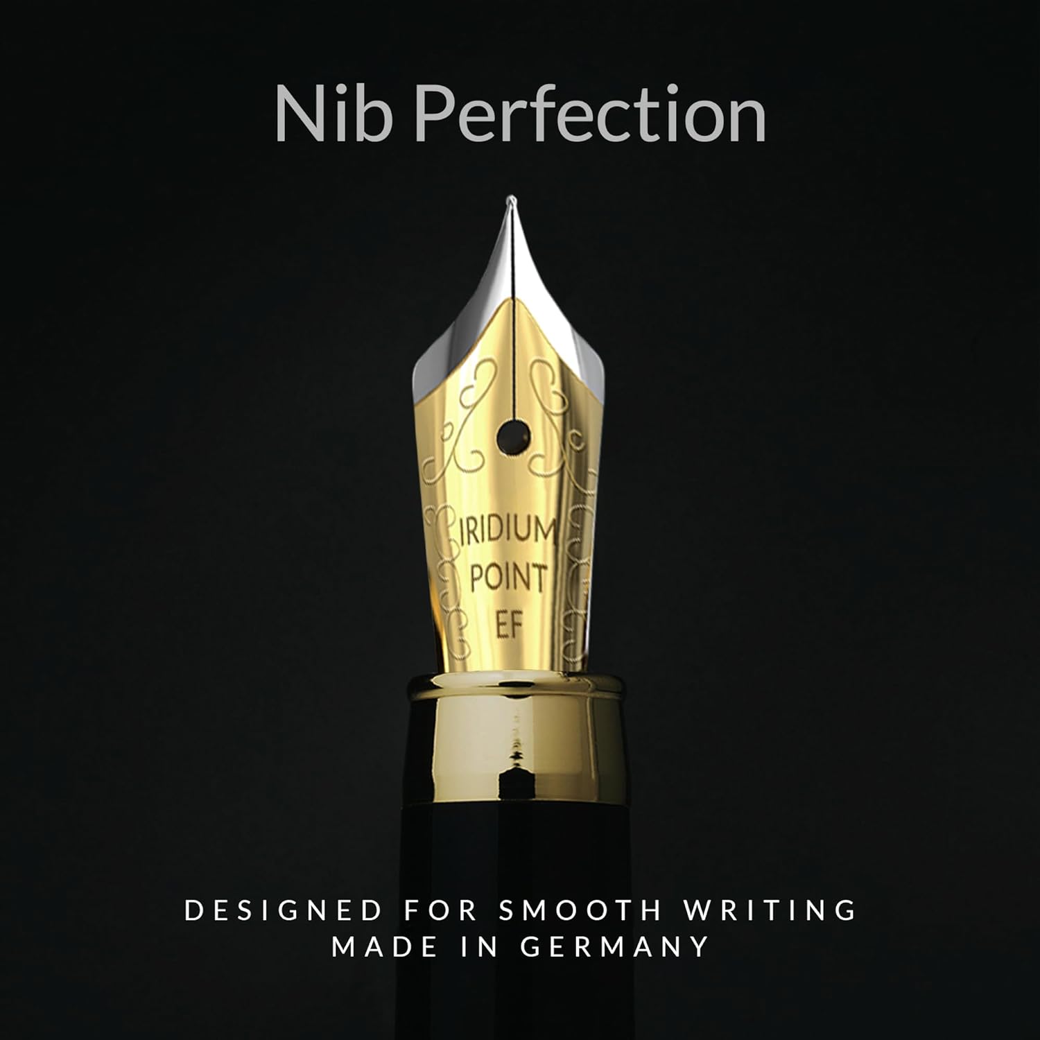 Wordsworth & Black Fountain Pen Set, Luxury Bamboo Wood - Extra Fine Nib, Gift Case; Includes 6 Ink Cartridges, Ink Refill Converter -Journaling, Calligraphy; Drawing, Smooth Writing [Brown Wood]