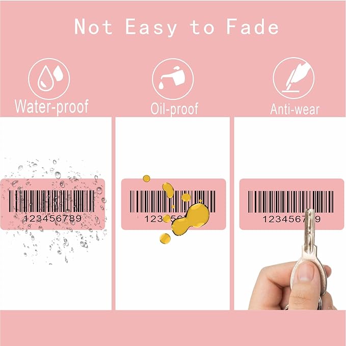 Hybsk 2x1 inch Color Direct Thermal Labels for Shipping, Barcodes, Address, Compatible with Rollo Label Printer & Zebra Desktop Printers,(2"x1",Pink)