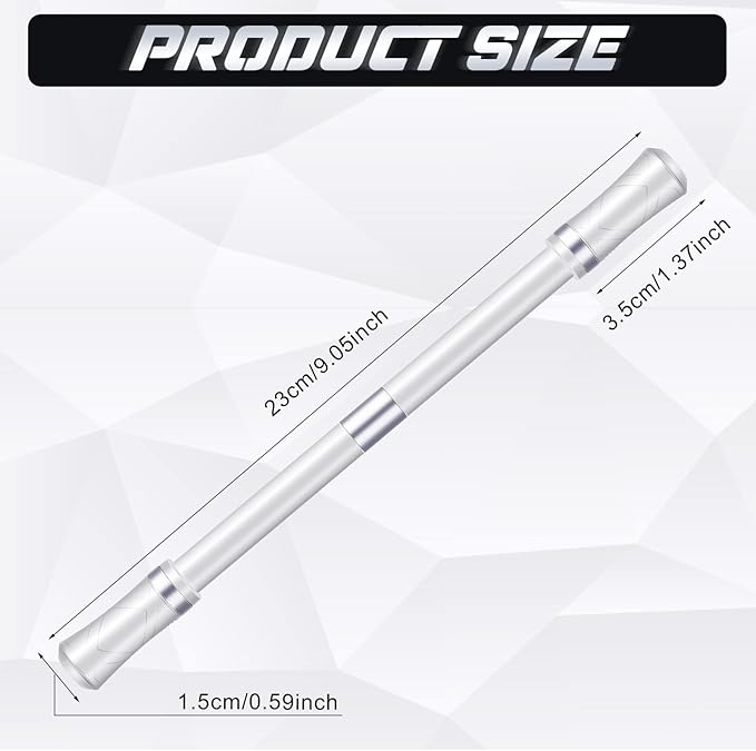 Outus 2 Pieces Spinning Pen Rolling Finger Rotating Gaming Trick Pen Mod with Tutorial No Refill Stress Releasing Brain Training Toys for Adults Office Supplies(White and Silver)