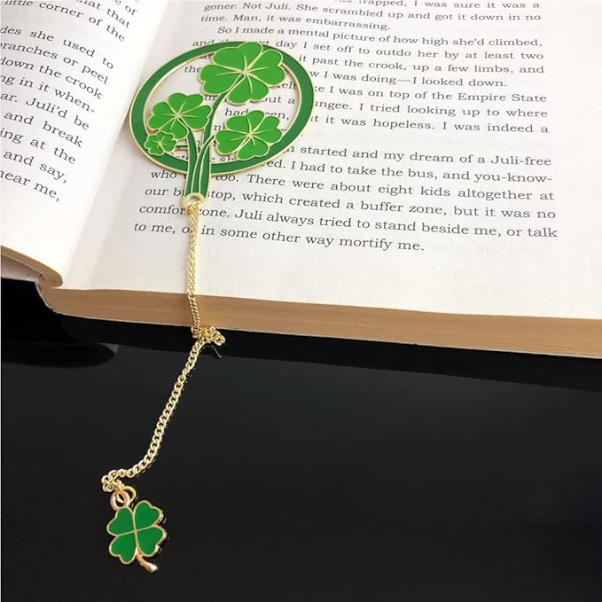 Bookmarks for Book Lovers Book Marks for Reading Women Birthday Graduation Christmas Gifts for Her Cute Metal Bookmark Book Markers Stocking Stuffers for Teens (Lucky Leaf)