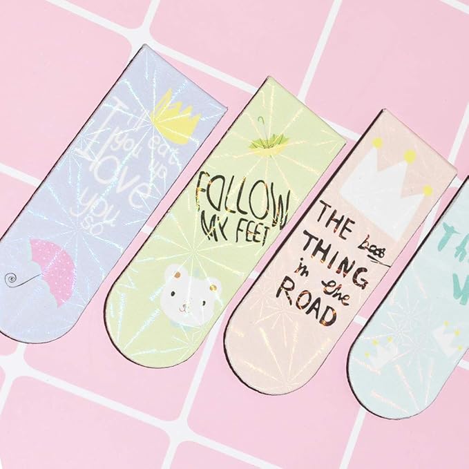 30 Pieces Cute Magnetic Bookmarks for Women/Men, Dual Sided Rainbow Film Laminated Book Markers for Girls, Funny Magnetic Bookmarks for Kids, Book Marks Bulk Page Clip Reading Giveaways (Funny Quote)