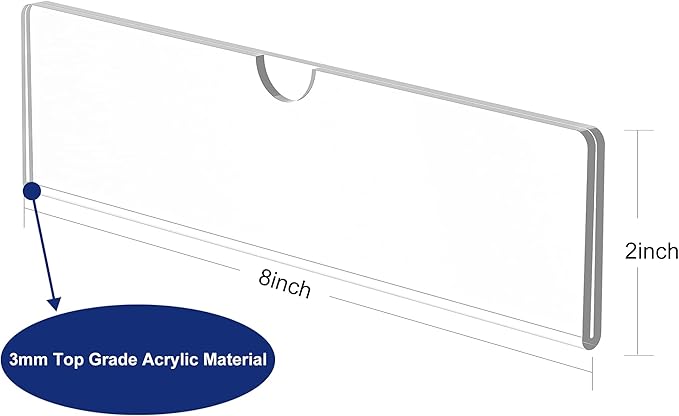 Acrylic Wall Name Plate Holder, Office Name Plate with Adhesive Tapes, Door Name Plate Wall Nameplate Clear Sign Holder Frame, 2"x8", 5 Pack