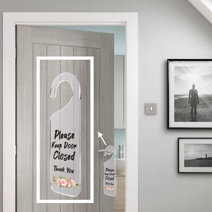 Do Not Disturb Door Sign Engraved Acrylic Hanger Handle Home Decor Acrylic Banner Acrylic Hanging Sign Door Plaque Handmade Office Hanging Sign Please Keep Door Closed