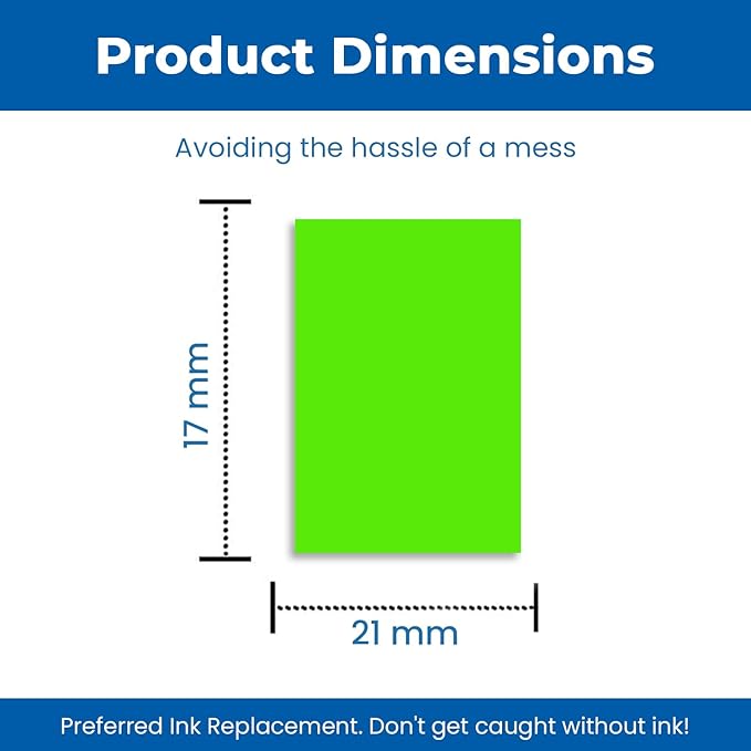 Perco 2 Line Fluorescent Green Labels - 80 Rolls, 10 Sleeves, 80,000 Blank Price and Date Gun Labels for Perco 2 Line Price and Date Guns - Made in USA