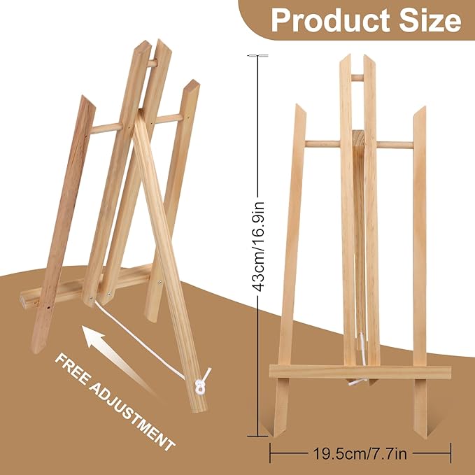 2PCS 17 Inch Desktop Easel, Party Easel, Wooden Easel - Versatile Tabletop Art Display Stand for Creative Projects and Events