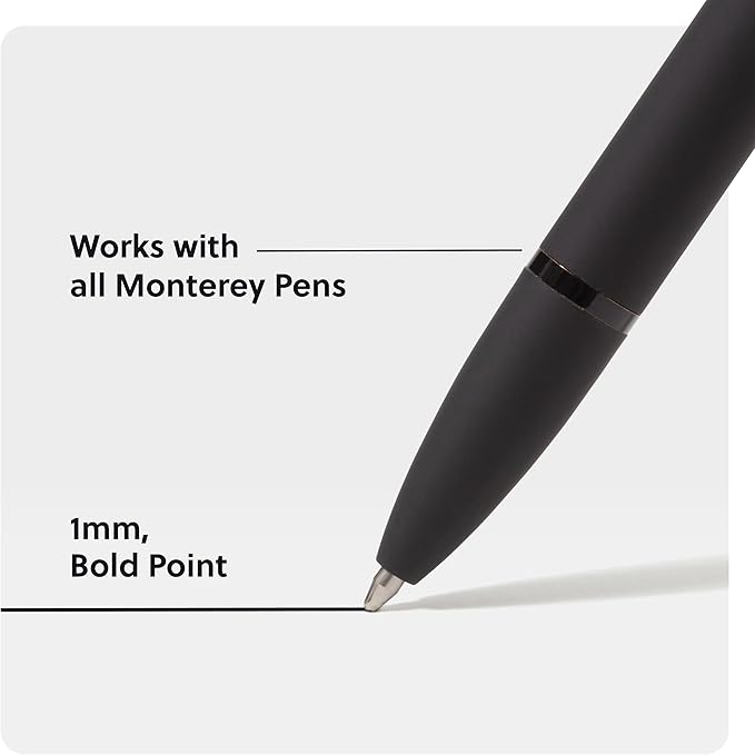 U Brands Monterey Ballpoint Ink Refill, Set of 10, Bold (1.0 mm) Point, Black Ink