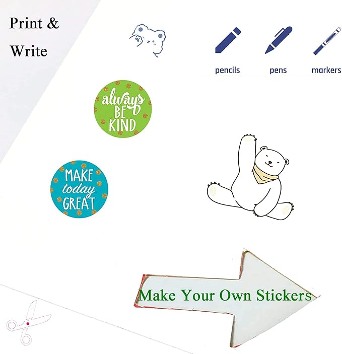 OausTect Full Page Labels 8.5 X 11 Sticker Paper for Laser & Inkjet Printer Printable Permanent Adhesive Mailing Shipping Address Label, Matte White, 500 Sheets -500 Labels (8165/5165)