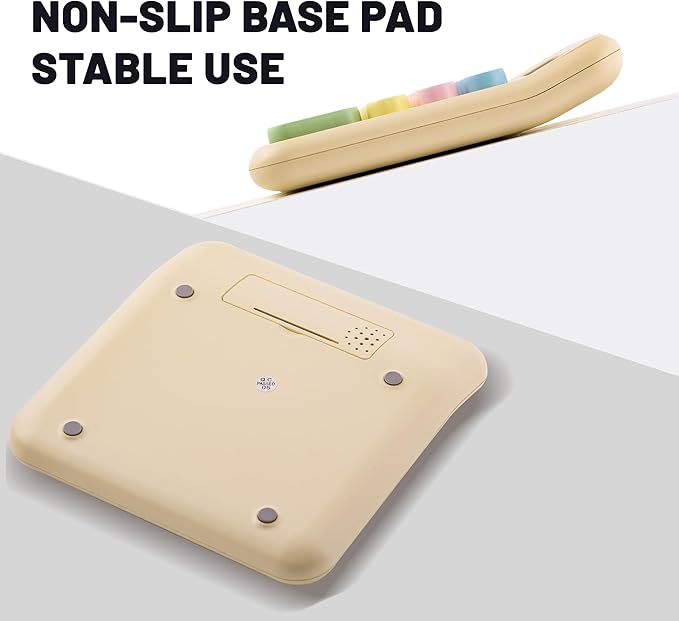 Golcellia Calculators Desktop, Beige Mechanical Calculator, Cute Calculator 12 Digit Desk Basic Calculator Large Display, Dual Power Solar Battery, Office Home School Supplies for Adults & Students