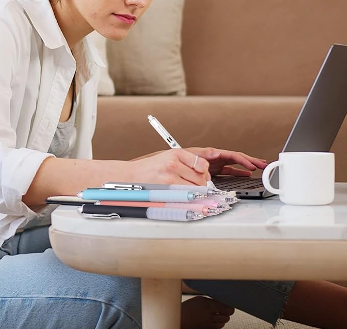 Pens, Pens Fine Point Smooth Writing Pens, Personalized Ballpoint Pens Bulk, Flair Colorful Pens, Black Ink 1.0 mm Journaling Pen, Office Supplies for Women & Men, Note Taking(12-pack)