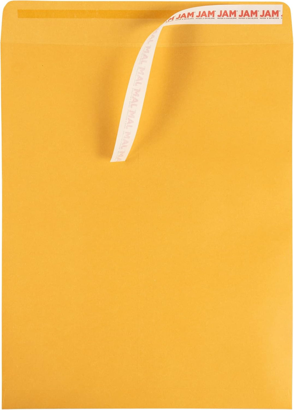 JAM PAPER 11 1/2 x 14 1/2 Open End Catalog Commercial Envelopes with Peel and Seal Closure - Brown Kraft Manila - 50/Pack