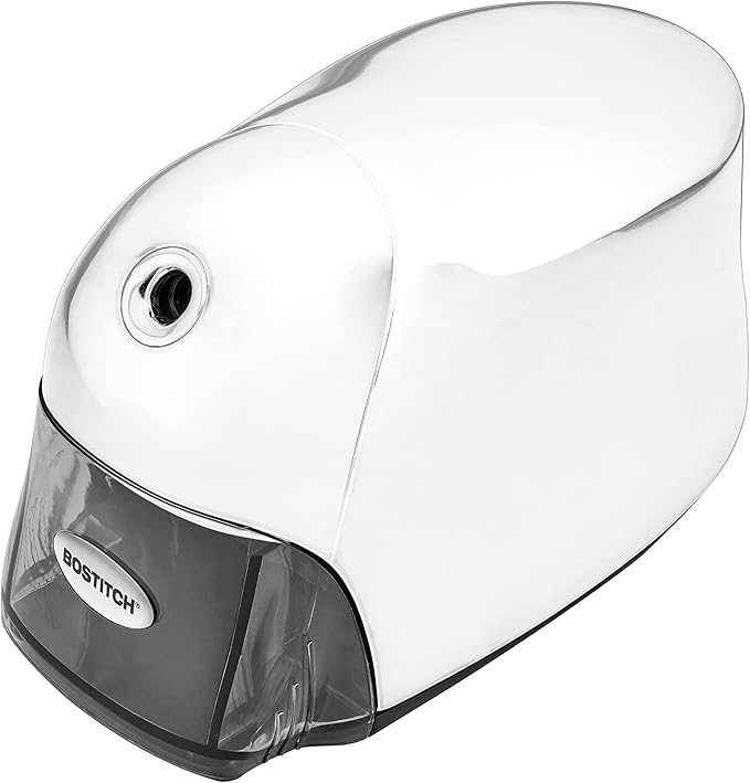 Bostitch Office QuietSharp Executive Heavy Duty Electric Pencil Sharpener for 65% Faster Sharpening and 6X Longer Cutter Life - Colored Pencil Compatible, Gold Chrome