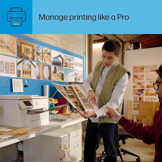 HP OfficeJet Pro 9730e Wide Format Wireless All-in-One Color Inkjet Printer, Print, scan, Copy up to 11x17', ADF, Duplex Printing Best for Office, 3 Months of Instant Ink Included (537P6A)