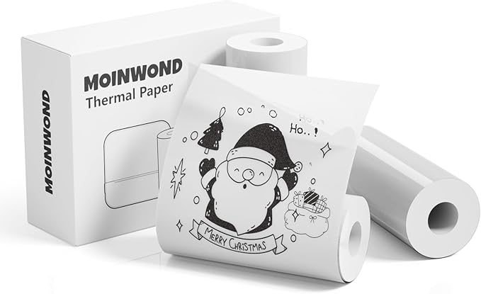 Thermal Transparent Paper Self-Adhesive Sticker Paper for Mini Thermal Pocket Printer D1,Black on Transparency 50mm x 3m,25mm Diameter,3-Rolls for Notes,Texts,Journal Photo and Notebuddy