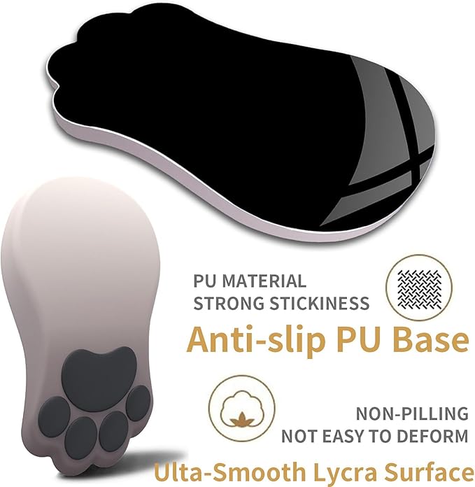 Ergonomic Mouse Pad with Wrist Rest,Cute Cat Paw Mousepad Wrist Support,Comfortable Massage Design Computer Pain Relief Mouse Pad with Non-Slip PU Base for Desk Laptop Gaming,Gradual Brown