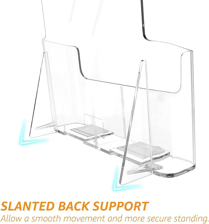 KTRIO Acrylic Brochure Holder 8.5 x 11 inch, Plastic Acrylic Literature Holders Clear Flyer Holder Rack Card Holder, Magazine, Pamphlet, Booklet Display Stand Trifold Holder Desk or Wall Mount 4 Pack