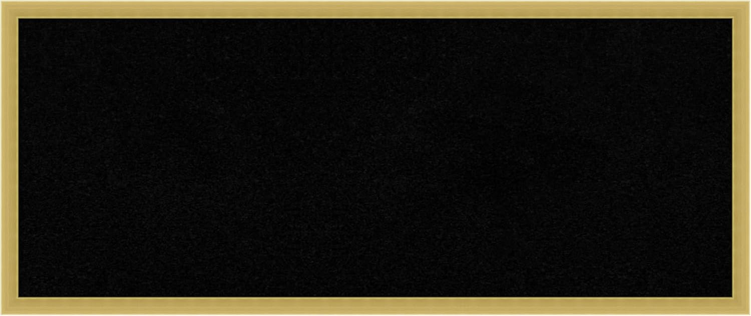 Amanti Art Black Cork Board for Wall, 13x31 Vision Board with Gold Wood Frame, Medium Corkboard Office Decor for Home Organization, Modern Contemporary Corkboard Pinboard to display items for home